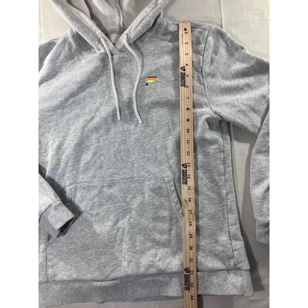 Parade Womens Gray Hoodie Sweatshirt Rainbow Logo Pocket‎ Pullover Size M - Picture 2 of 9